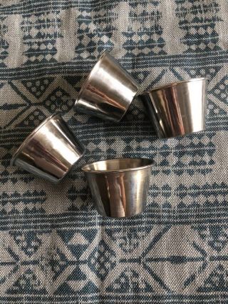 A Set Of Four Vintage Stainless Steel Cups Molds Kitchen Gadgets Utensils Baking