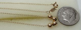 Vintage Solid 14k Yellow Gold Sliding Ball 16.  5 " Designer Necklace -