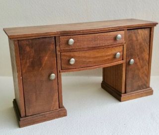Vintage Strombecker Playthings Walnut Secretary Desk Vanity Table
