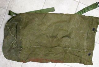 Vintage " Us " Military Duffel Bag Canvas Olive Green