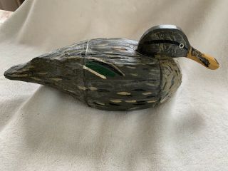 Vintage Balsa Wood Duck Decoy Made In Italy