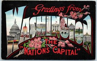 Vintage Washington Dc Large Letter Postcard " The Nation 