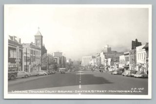 Dexter Street Montgomery Alabama Rppc Vintage Cline Photo Postcard 1950s