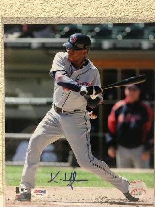 Kenny Lofton Signed Cleveland Indians 8x10 Photo Psa/dna