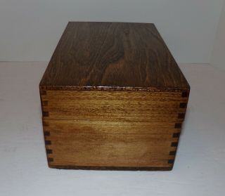Vintage Refinished Wooden Index Card Filing Box Maker Psi Napa Ca