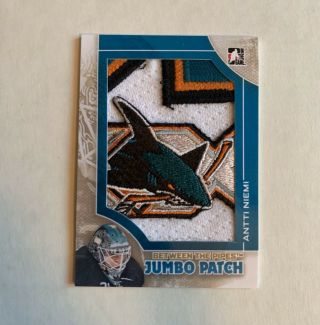 2013 - 14 Itg Between The Pipes Jumbo Patch Card Antti Niemi 1 - Of - 1 1/1 Sharks
