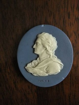 Antique 18thc Wedgwood & Bentley Jasperware Portrait Medallion Of John Locke