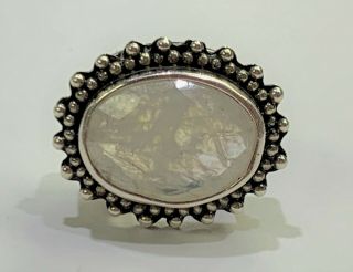 Vintage Lori Bonn Sterling Silver Oval Bead Moonstone Facet Pendant