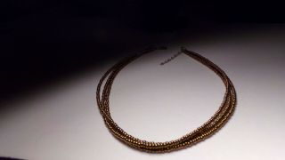 Vtg Silpada Sterling Silver 3 Strand Copper Art Glass Beaded Necklace 20 "