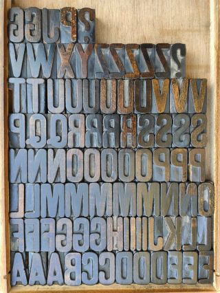 Antique Letterpress wood type alphabet 45mm printing blocks wooden letters Adana 2