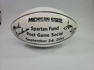 Wow Mark Dantonio Tom Izzo Dual Signed Msu Michigan State Spartan Nike Football