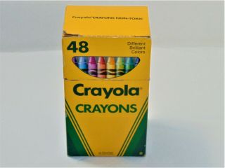 Vintage 1990 Crayola Crayons 48 Colors Box Binney & Smith