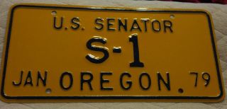 1979 Oregon U.  S.  Senator 1 License Plate