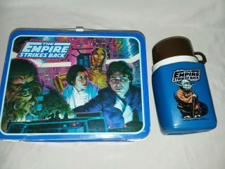 1980 Vintage Star Wars The Empire Strikes Back Metal Lunch Box Thermos
