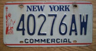 Single York License Plate - 1986 - 40276aw - Statue Of Liberty - Commercial