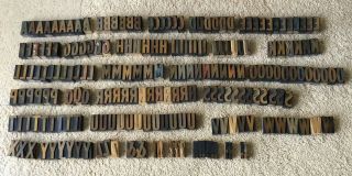 Antique Wooden Type Printing Blocks Complete Alphabet Letterpress 200,  Character