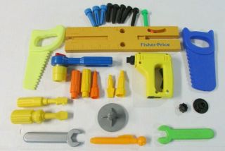 Vintage 1986 Fisher Price Power Workshop With Accessories Drill No Box