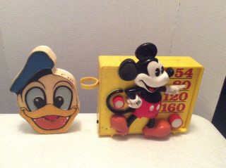 Mickey Mouse/donald Duck Transistor Radio A.  M.  Vintage Disney " Parts Only "