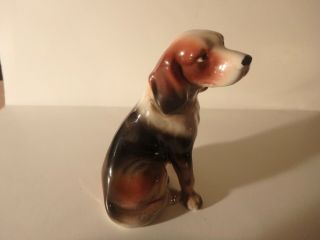 Vintage Ceramic Porcelain Fox Hound Beagle Hunting Dog Figurine