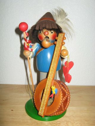 Vintage Steinbach Smoker Troubador Music Box Germany Collectible Figurine -