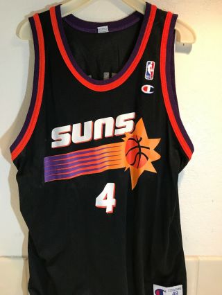 Vintage Michael Finley Phoenix Suns Champion Jersey 48 Basketball Black Orange