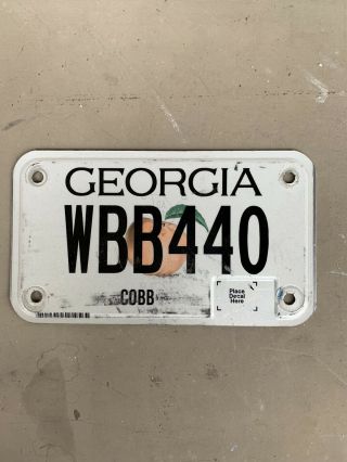 Georgia Motorcycle License Plate Cobb County