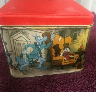 Disney Vintage Christmas Carol Mickey Mouse Tin Container 2