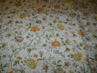 Twin Size Flat Sheet.  Vintage.  Orange/brown Floral.  Imperfection