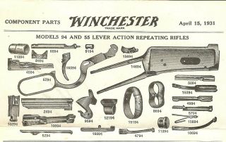 Vintage Winchester Repeating Arms Co.  1931 Price List,  W/ Letter,  Haven,  Ct