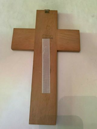 Vintage Hand Painted Wooden Wall Hanging Cross Made In El Salvador 2