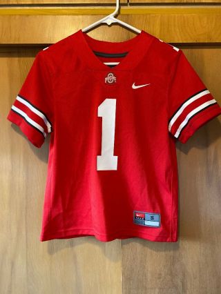 Ohio State Buckeyes 1 Nike Football Jersey Boys Small Youth Kids Red