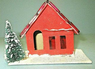 Vintage Christmas Putz House=japan =3 " Tall 8