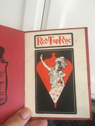Vintage Pre Prohibition Red Top Whiskey Pin Up Bar Book San Andres California 3