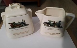 Vintage Edaville Railroad Cream And Sugar Set South Carver,  Mass