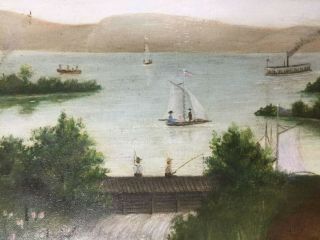 Antique 19th Century,  Hudson River Valley School Oil Painting