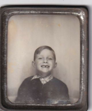 Vintage Photo Booth: Photomatic - Adorable Little Boy,  Missing Front Teeth - 1941