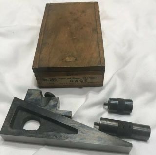 Vintage Starrett No.  246 Planer Shaper Gage with Extensions & Wood Box 2