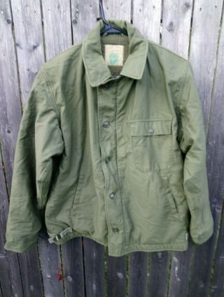 Vintage Us Navy A - 2 Cold Weather Deck Jacket 70s Usa Vietnam Military