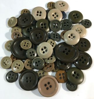 Vintage Us Army / Navy / Air Force 56 Assorted Buttons Army Issue B3