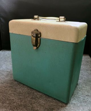 Vintage 1940 ' s Metal Storage Box Carry Case for 78RPM Records - Victor,  Decca,  et 2