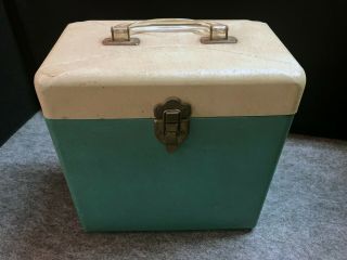 Vintage 1940 ' s Metal Storage Box Carry Case for 78RPM Records - Victor,  Decca,  et 3