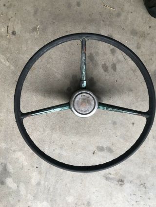 Vintage Chevy Steering Wheel And Button,  Came Off 1968 K10 Chevy Pickup,