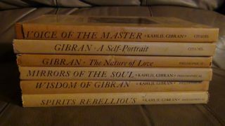 6 Vintage Khalil Gibran Books Hc/dj - The Wisdom Of Gibran,  Mirrors Of The Soul