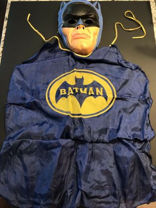 Vintage 1966 Batman Children’s Halloween Costume Mask Cape