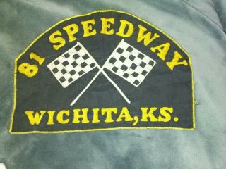 1981 Vintage Lg.  Blue Yellow Wichita Ks.  Speedway Patch Rare Sew On