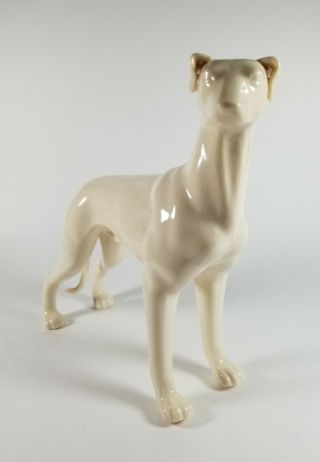 Vintage Whippet Greyhound Dog Figurine Large White Ceramic 7.  5 " Tall