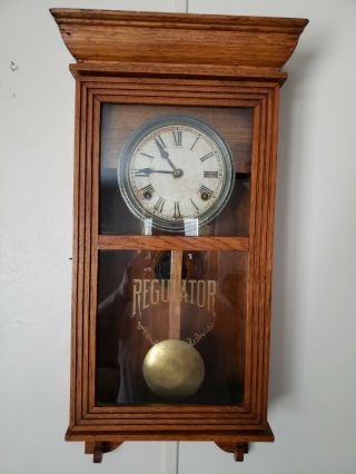 Antique Sessions Clock Co.  Miniature " Regulator " Wall Clock Ca 1908