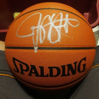 76ers Jerry Stackhouse Spalding Official Game Ball Silver Signed Basketball Jsa