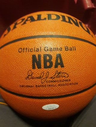 76ers Jerry Stackhouse Spalding Official Game Ball Silver Signed Basketball JSA 3