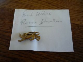 Vintage Birut 1959 British Lions Player Badge.  Ronnie Dawson,  Signed Autograph
